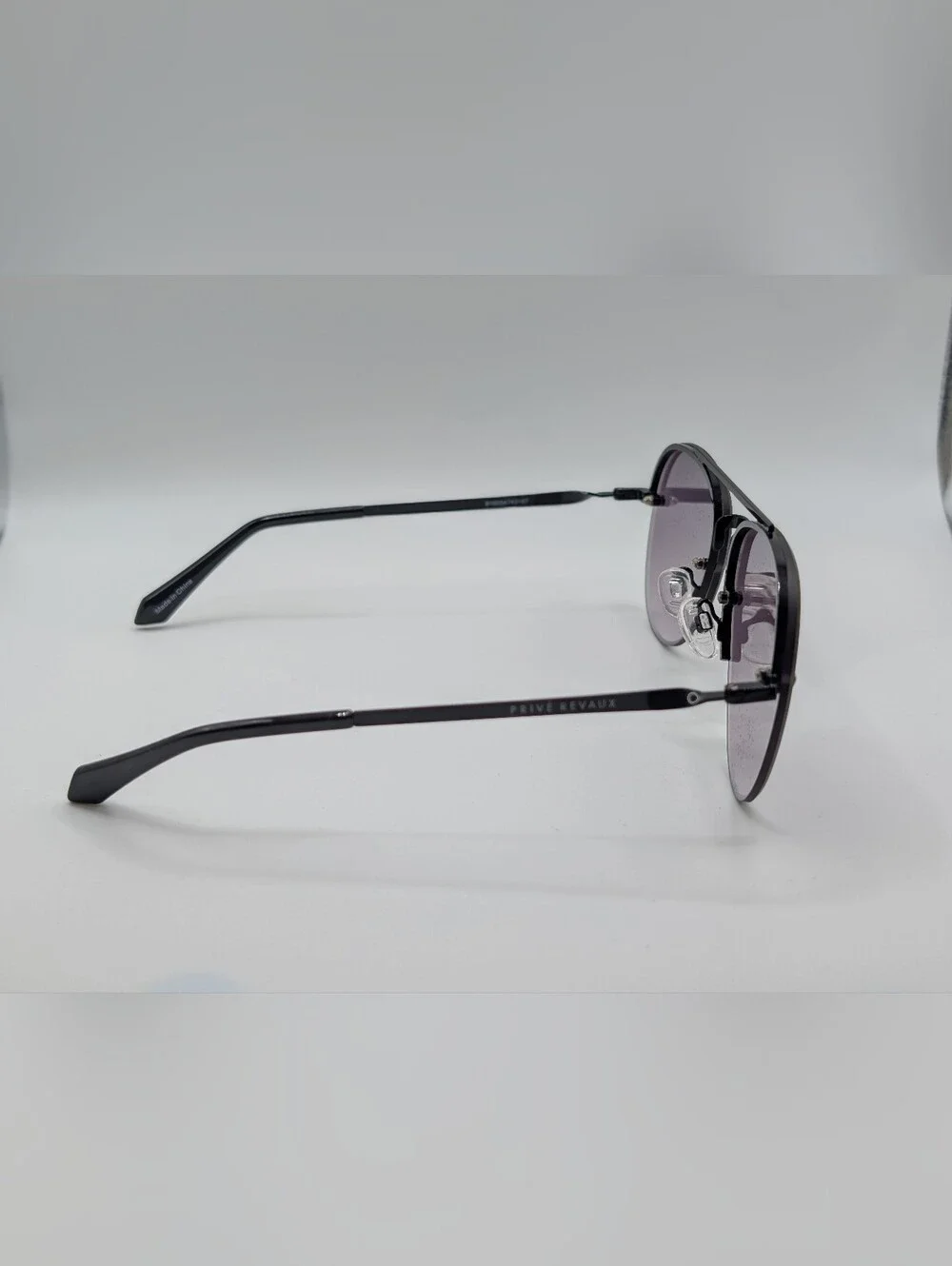NWT Privé Revaux The Bijou Black Aviator Sunglasses w/ Case & Cloth